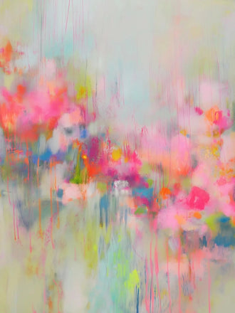 Abstract Art Modern Wall Art Poster – Colorful Pastel Drip Print