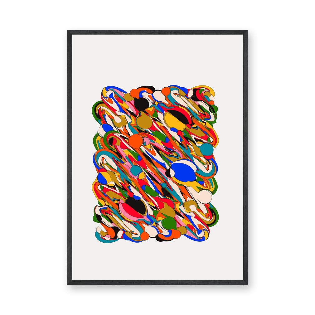 Abstract Art Modern Wall Art Print – Colorful Swirl Tangle Print