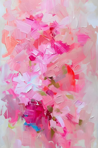 Abstract Art Modern Wall Decor – Pink Layered Brushstroke Print