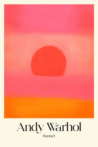 Abstract Sunset Pop Art Wall Art Poster – Pink and Orange Typography Print