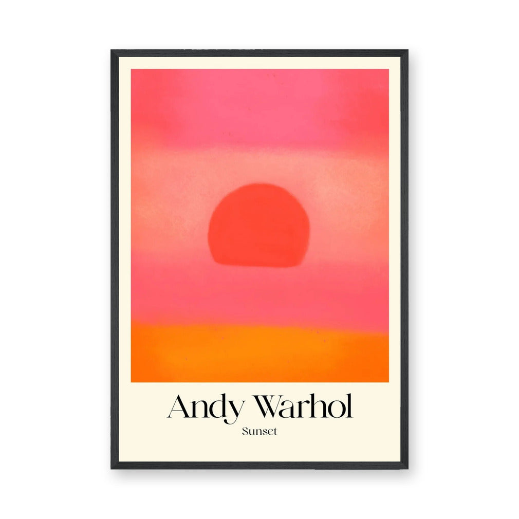 Abstract Sunset Pop Art Wall Art Poster – Pink and Orange Typography Print
