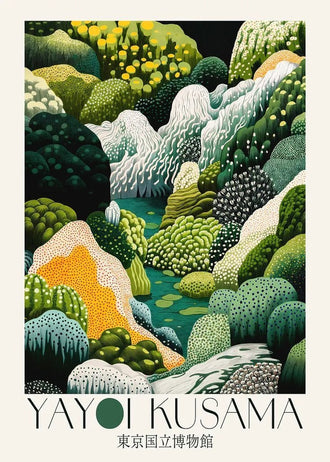 Garden Botanical Wall Art Poster – Dotted Kusama Landscape Print