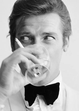 James Bond Portrait Vintage Wall Art Poster – Black and White Tuxedo Print
