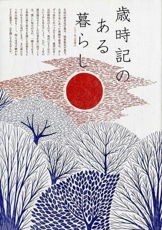 Japanese Winter Trees Japandi Wall Art Poster – Red Sun Typography Print