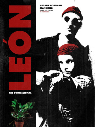 Leon The Professional Typography Wall Decor – Black White Red Film Print