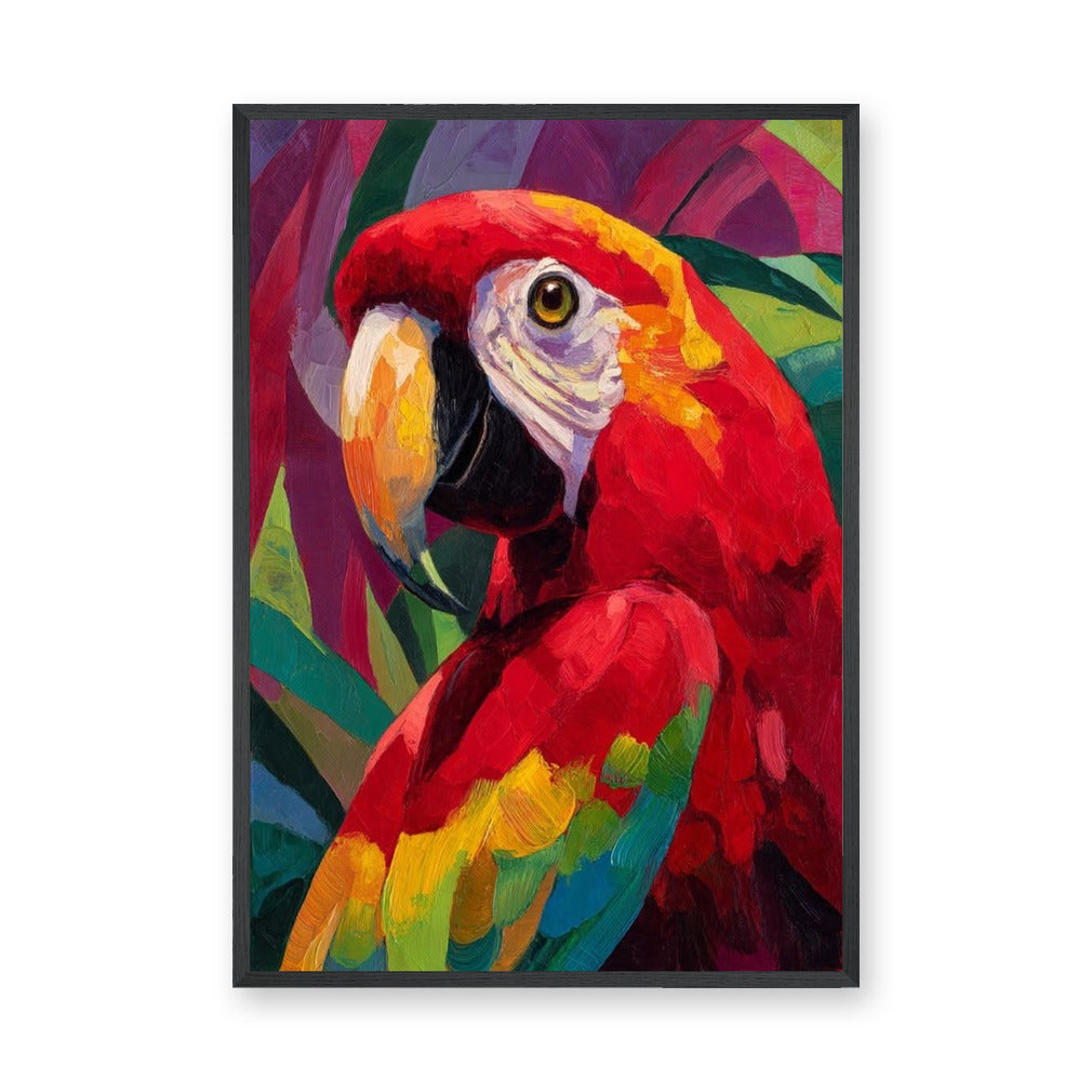Macaw Parrot Eclectic Wall Art Print – Vibrant Tropical Bird Portrait