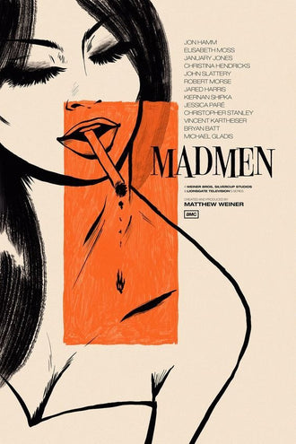 Mad Men Retro Wall Art Poster – Smoking Woman Typography Print