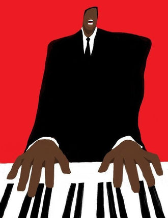 Music Portrait Modern Wall Art Print – Red Piano Player Print