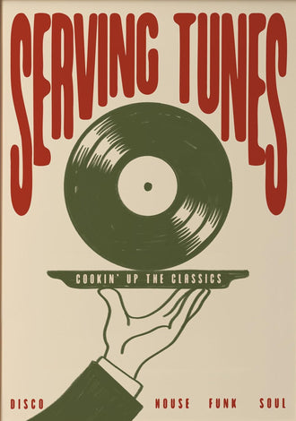 Music Typography Retro Wall Art Poster – Serving Tunes Vinyl Record Print