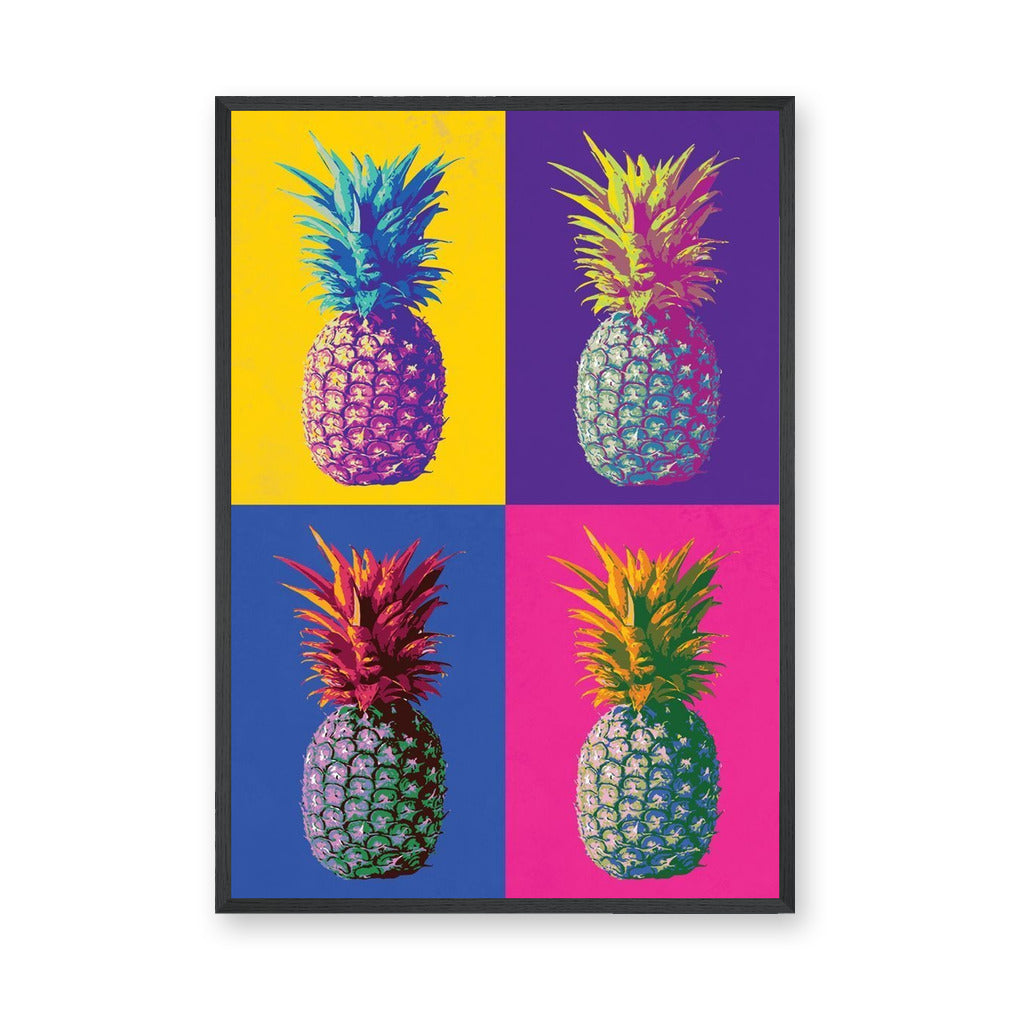 Pineapple Pop Art Wall Art Poster – Colorful Tropical Fruit Grid