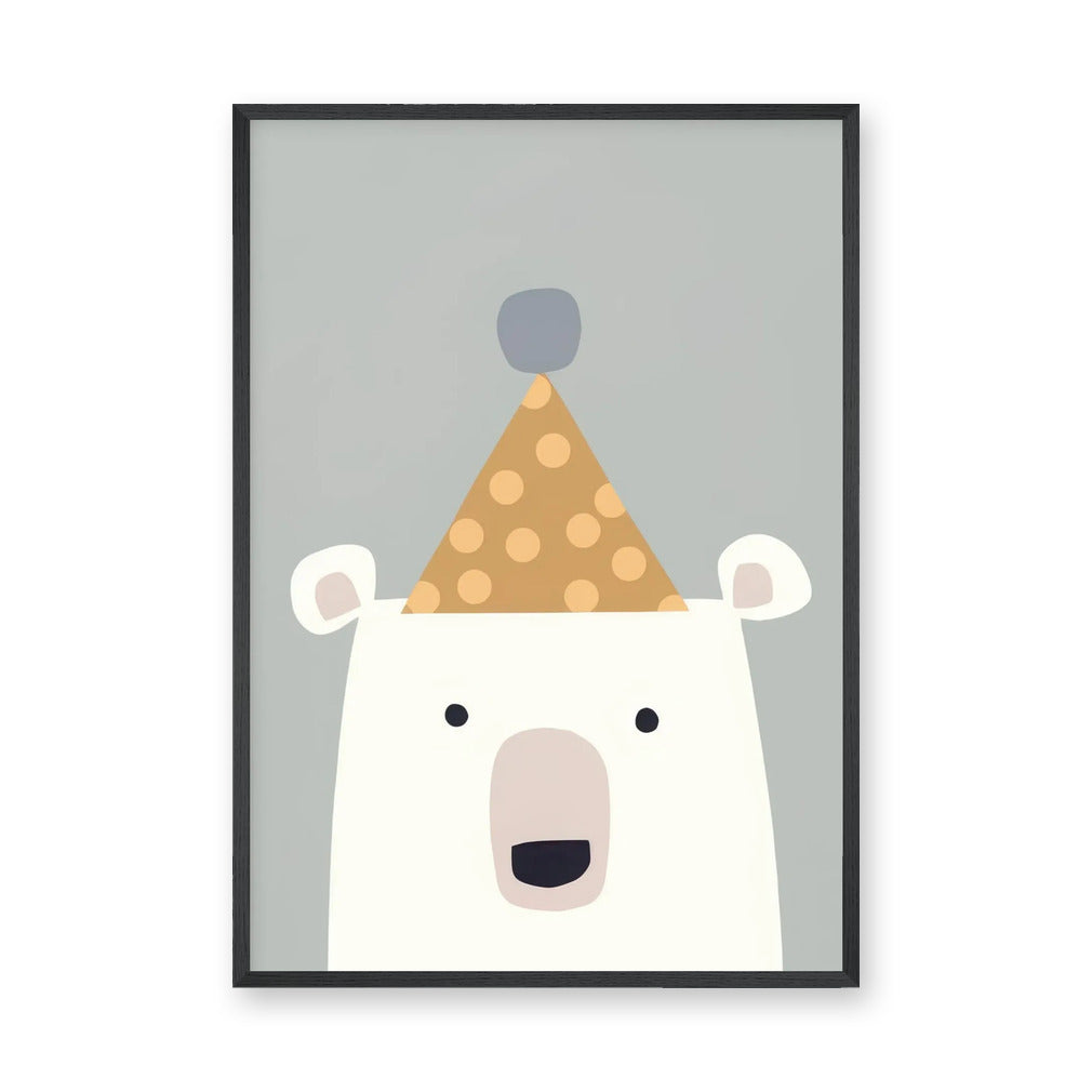 Polar Bear Kids Wall Art Print – Cute Minimalist Nursery Party Bear