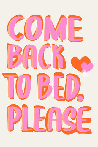 Typography Retro Pop-Art Wall Art Poster – Playful Come Back to Bed Quote