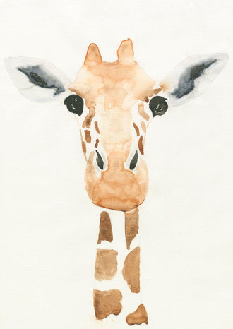 Watercolor Giraffe Kids Wall Art Print – Soft Safari Nursery Animal Print