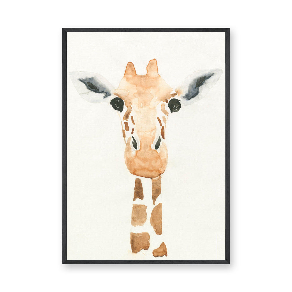 Watercolor Giraffe Kids Wall Art Print – Soft Safari Nursery Animal Print