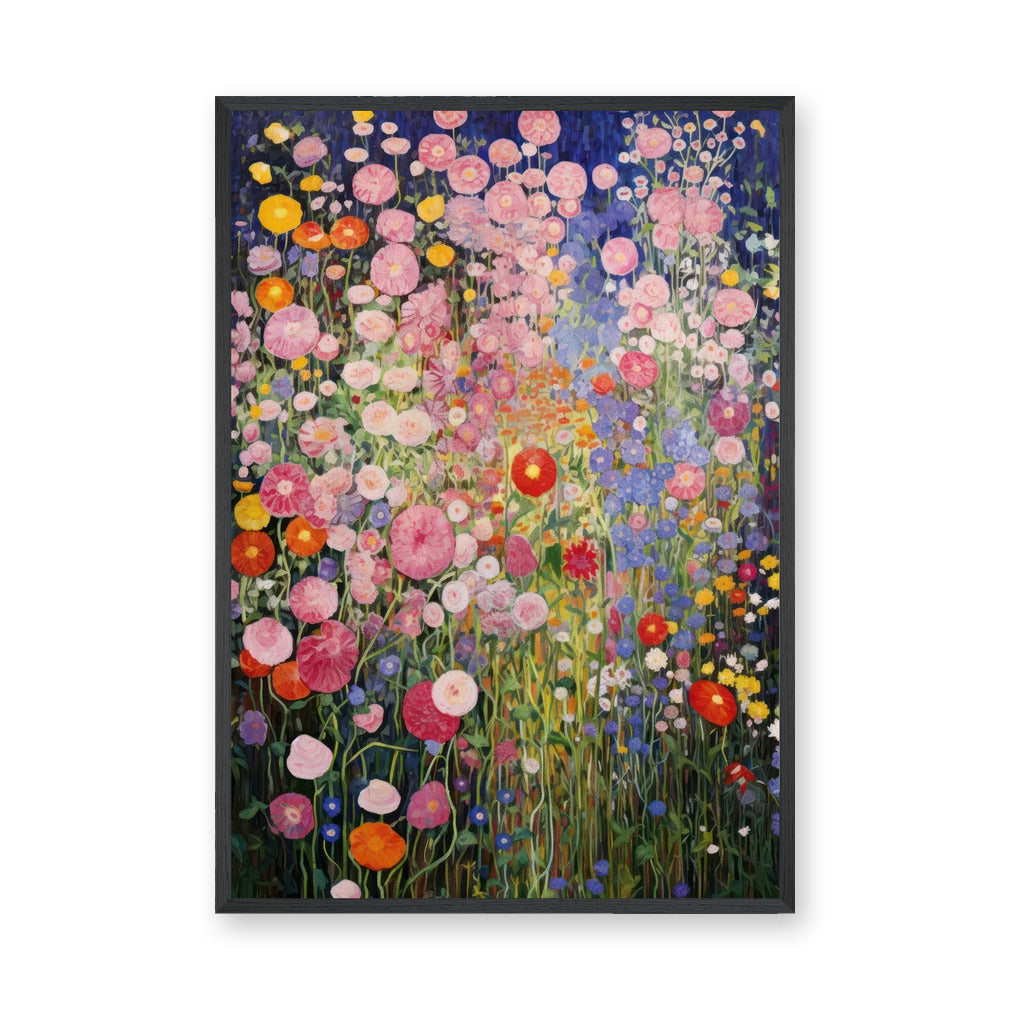 Wildflower Garden Botanical Wall Art Print – Colorful Floral Painting
