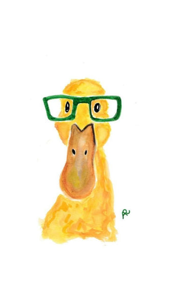 Yellow Duck Kids Wall Decor – Watercolor Animal Print for Nursery