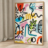 Abstract Art Eclectic Wall Art Poster – Colorful Painterly Doodles