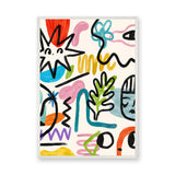 Abstract Art Eclectic Wall Art Poster – Colorful Painterly Doodles