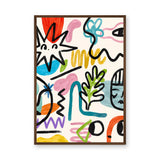 Abstract Art Eclectic Wall Art Poster – Colorful Painterly Doodles