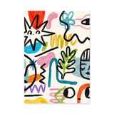 Abstract Art Eclectic Wall Art Poster – Colorful Painterly Doodles