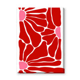 Abstract Art Modern Minimalist Wall Art Poster – Red and Pink Organic Shapes