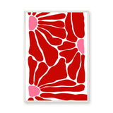 Abstract Art Modern Minimalist Wall Art Poster – Red and Pink Organic Shapes