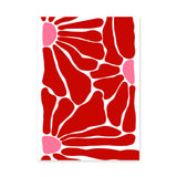 Abstract Art Modern Minimalist Wall Art Poster – Red and Pink Organic Shapes