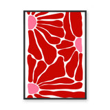 Abstract Art Modern Minimalist Wall Art Poster – Red and Pink Organic Shapes