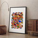 Abstract Art Modern Wall Art Print – Colorful Swirl Tangle Print