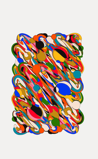 Abstract Art Modern Wall Art Print – Colorful Swirl Tangle Print