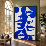 Abstract Art Modern Wall Decor – Cobalt Blue Organic Shapes on White