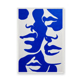 Abstract Art Modern Wall Decor – Cobalt Blue Organic Shapes on White