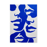 Abstract Art Modern Wall Decor – Cobalt Blue Organic Shapes on White
