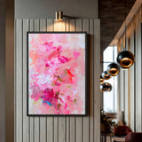 Abstract Art Modern Wall Decor – Pink Layered Brushstroke Print