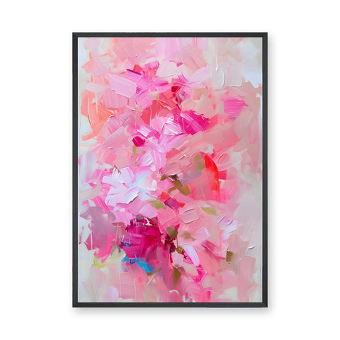 Abstract Art Modern Wall Decor – Pink Layered Brushstroke Print