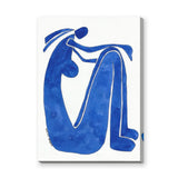 Abstract Figure Minimalist Wall Art Print – Blue Contour Portrait Print