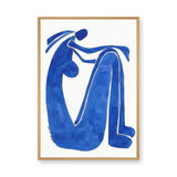 Abstract Figure Minimalist Wall Art Print – Blue Contour Portrait Print