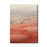 Abstract Forest Line Art Wall Art Poster – Red Contour Landscape Print