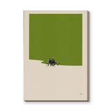 Abstract Landscape Minimalist Wall Art Print – Green Bench Scene