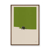 Abstract Landscape Minimalist Wall Art Print – Green Bench Scene