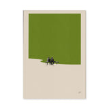 Abstract Landscape Minimalist Wall Art Print – Green Bench Scene