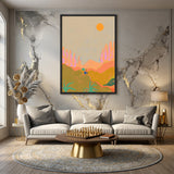 Abstract Landscape Modern Boho Wall Art Poster – Colorful Sunset Desert Print