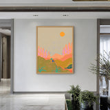 Abstract Landscape Modern Boho Wall Art Poster – Colorful Sunset Desert Print