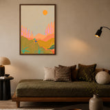 Abstract Landscape Modern Boho Wall Art Poster – Colorful Sunset Desert Print