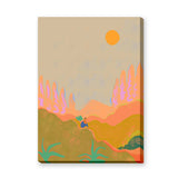 Abstract Landscape Modern Boho Wall Art Poster – Colorful Sunset Desert Print