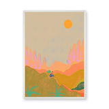 Abstract Landscape Modern Boho Wall Art Poster – Colorful Sunset Desert Print