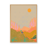 Abstract Landscape Modern Boho Wall Art Poster – Colorful Sunset Desert Print