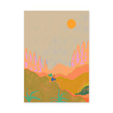 Abstract Landscape Modern Boho Wall Art Poster – Colorful Sunset Desert Print