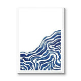 Abstract Minimalist Line Art Wall Decor – Blue Contour Lines on White