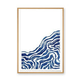 Abstract Minimalist Line Art Wall Decor – Blue Contour Lines on White